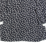 SOLANGE MONDOR All Over Bow Print Womens Blouse Black Collared S