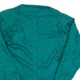 Womens Shirt Green Long Sleeve 90s Floral M