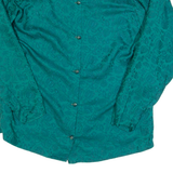 Womens Shirt Green Long Sleeve 90s Floral M