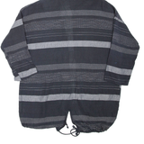 Hooded Womens Kimono Top Black 3/4 Sleeve Striped M