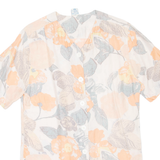 YESSICA Womens Printed Shirt Beige Faux Silk Floral M