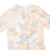 YESSICA Womens Printed Shirt Beige Faux Silk Floral M
