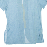 Sheer Womens Shirt Blue V-Neck Floral S