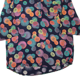 E&D Womens Printed Blouse Black V-Neck 3/4 Sleeve Crazy Pattern XL