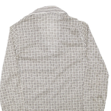 Womens Printed Top Black Collared Long Sleeve Geometric S