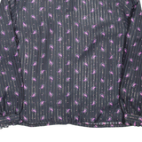 Sheer Womens Printed Blouse Black High Neck Long Sleeve Paisley L