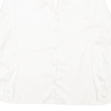 Womens Shirt Cream Collared Long Sleeve M