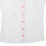 PAUL MAUSNER Womens Printed Shirt White V-Neck Spotted UK 14