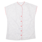 PAUL MAUSNER Womens Printed Shirt White V-Neck Spotted UK 14