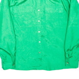 Womens Shirt Green Collared Long Sleeve M