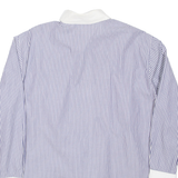 ELEGANCE Womens Printed Shirt Blue Collared Long Sleeve Striped XL
