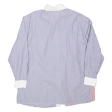 ELEGANCE Womens Printed Shirt Blue Collared Long Sleeve Striped XL