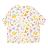 SOMMERMAN Womens Printed Shirt White V-Neck Floral UK 20