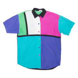 Womens Shirt Black Collared Colourblock S