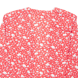 Womens Kimono Blouse Red Long Sleeve Floral S