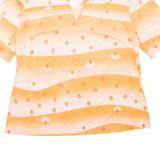 Womens Printed Top Orange V-Neck Spotted M