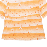 Womens Printed Top Orange V-Neck Spotted M