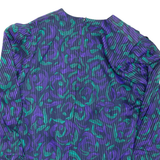 Womens Printed Blouse Purple Long Sleeve Crazy Pattern L