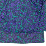 Womens Printed Blouse Purple Long Sleeve Crazy Pattern L