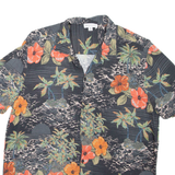 WAREHOUSE Womens Printed Shirt Black Collared Floral M