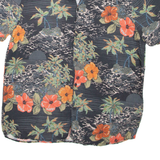 WAREHOUSE Womens Printed Shirt Black Collared Floral M