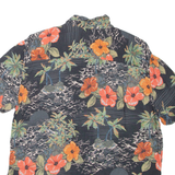 WAREHOUSE Womens Printed Shirt Black Collared Floral M
