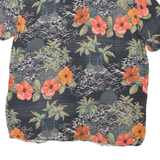 WAREHOUSE Womens Printed Shirt Black Collared Floral M