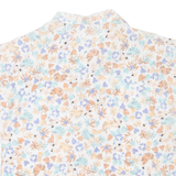 Womens Printed Shirt White Collared Floral L