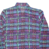 Sheer Womens Printed Shirt Purple Collared Long Sleeve Check M