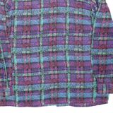 Sheer Womens Printed Shirt Purple Collared Long Sleeve Check M