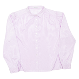 Womens Printed Shirt Purple Collared Long Sleeve Spotted L