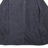 Womens Shirt Black Collared Long Sleeve L