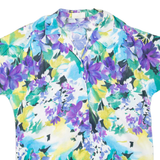 Womens Printed Shirt Blue Collared Floral M