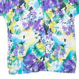 Womens Printed Shirt Blue Collared Floral M
