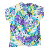 Womens Printed Shirt Blue Collared Floral M