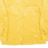 SERGIO DI LAURENTI Womens Printed Blouse Yellow High Neck Long Sleeve M