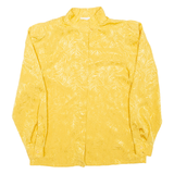 SERGIO DI LAURENTI Womens Printed Blouse Yellow High Neck Long Sleeve M