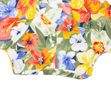 Womens Cropped Blouse Green V-Neck Floral M