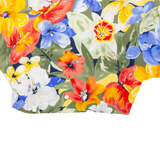 Womens Cropped Blouse Green V-Neck Floral M