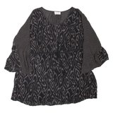 GHOST Womens Printed Blouse Black Crazy Pattern L