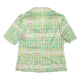 MYRIAM Womens Printed Top Green Collared Geometric M