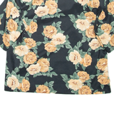 Womens Printed Top Black Floral L