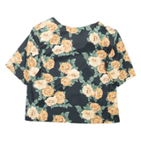 Womens Printed Top Black Floral L