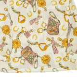 Womens Printed Shirt Green Collared Long Sleeve Crazy Pattern L