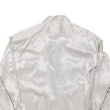 Womens Printed Shirt Black Collared Long Sleeve Striped L