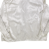 Womens Printed Shirt Black Collared Long Sleeve Striped L