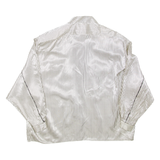 Womens Printed Shirt Black Collared Long Sleeve Striped L