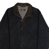 PIATTELLI Mens Trench Coat Black Faux Suede L