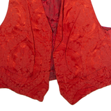SOHO Womens Blazer Waistcoat Red 90s Floral L