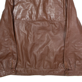 CREATION MONSIEUR Mens Trench Jacket Brown Leather 90s L